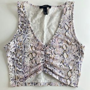 Low Cute Snakeskin Crop Top